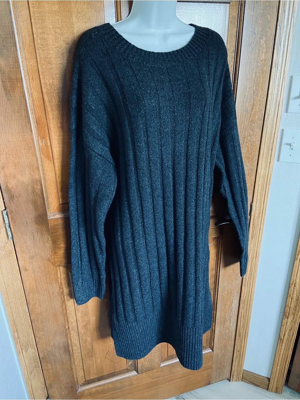 Easel ribbed texture tunic knit sweater dress oversized brand new Size Large